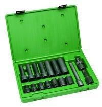 17 Piece 1/2" Drive 6 Point SAE Standard and Deep Impact Socket Setpiece 