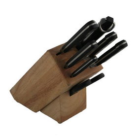 Block Set, 8 Pc., Black POM Handles, Oak Blockblock 