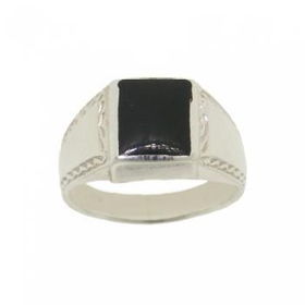 New Emerald Cut Black Onyx Sterling Silver Ringemerald 