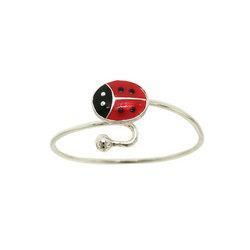 New Adjustable Enamel & Sterling Silver Ladybug Toe Ringadjustable 