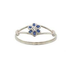 New Children's Crystal and Enamel Flower Ringchildren 