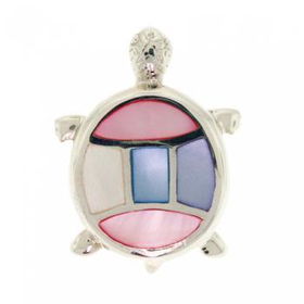 925 Silver Turtle Pendant Colorful Mother of Pearlsilver 