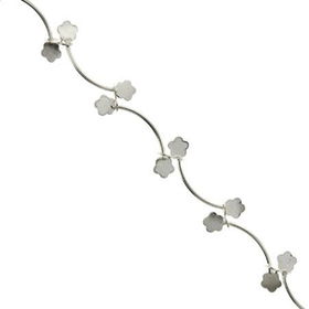 STERLING SILVER ANKLET FLOWER PEDALS 10 INCHsterling 