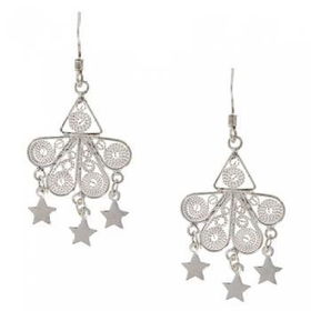 Silver Dangle Star Celtic Chandelier Womens Earringssilver 