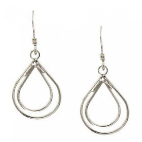 New Sterling Silver Double Dangle Earrings Tear Dropsterling 