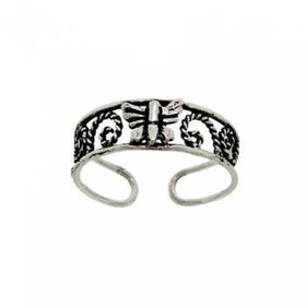 925 Silver Butterfly Adjustable Toe Ring Filigree Ropesilver 