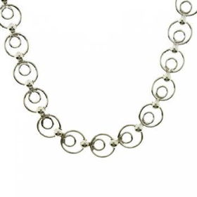 Solid Sterling Silver Circle of Love Necklace 16 Inchsolid 