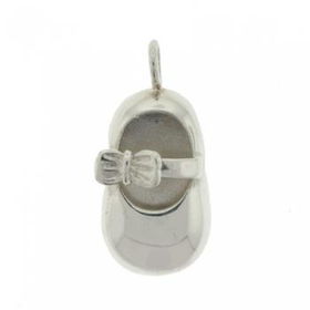 Sterling Silver Baby Shoe Pendant - Plain & Polishedsterling 