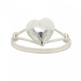 New Baby Childs Sterling Silver Puff Heart Ring Size 3baby 