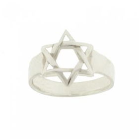 Solid Sterling Silver Ring Star of David Sz=8solid 