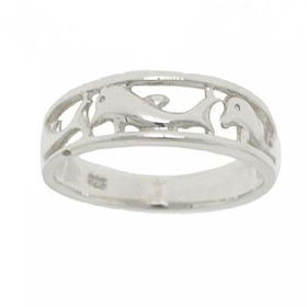 New Sterling Silver Circle of Dolphins Ring Band Sz=5.5sterling 