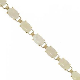 14K Yellow Gold TennisBracelet Genuine Oval Opalsyellow 