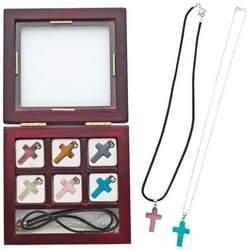 Alex Navarre&trade; 9pc Simulated Semi-Precious Stone Cross Necklace Setalex 