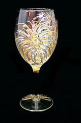 Fireworks Design - Hand Painted - Wine Glass - 8 oz..fireworks 