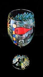 Golf - 19th Hole Design - Hand Painted - Wine Glass - 8 oz.golf 