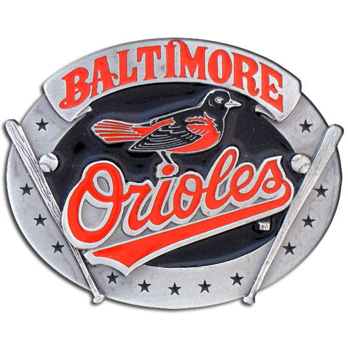 MLB Belt Buckle - Baltimore Oriolespewter 