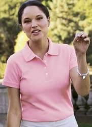 WOMEN'S PERFORMANCE PLUS PIQUE POLO Color: AZALEA Swomen 