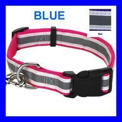 BLUE -Nylon Reflective Dog Collarsblue 