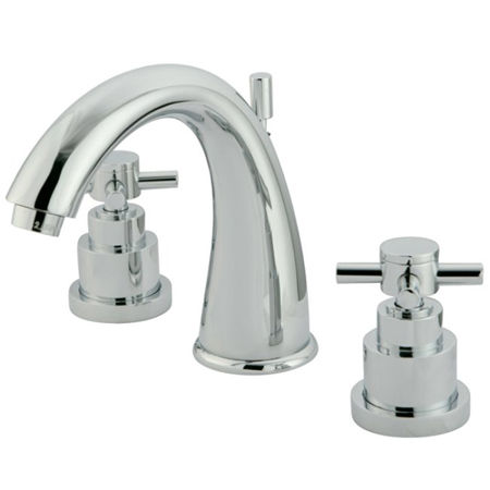 Kingston Brass Two Handle 8 in. to 16 in. Widespread Lavatory Faucet with Brass Pop-up Drain KS2961EX, Chromekingston 