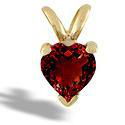 14K Yellow or White Gold Heart Garnet Pendantyellow 