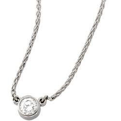 14K White Gold Diamond Solitaire Necklacewhite 