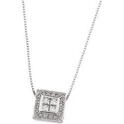 14K White Gold Diamond Necklacewhite 