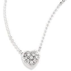 14K White Gold Diamond Heart Necklacewhite 