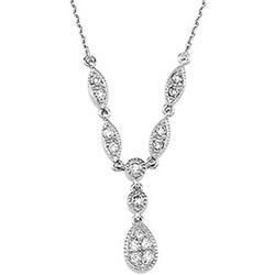 14K White Gold Diamond Necklacewhite 