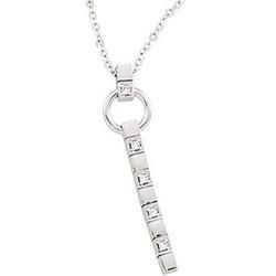 14K White Gold Diamond Necklacewhite 