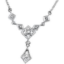 14K White Gold Diamond Chandelier Necklacewhite 