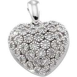 14K White Gold Diamond Heart Necklacewhite 