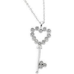 14K White Gold Diamond Heart Necklacewhite 