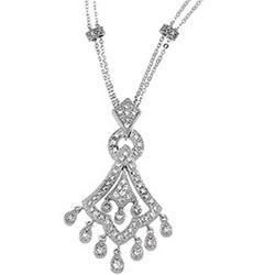 14K White Gold Diamond Necklacewhite 