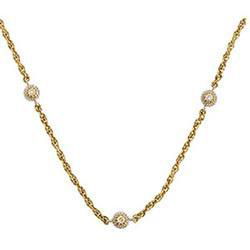 14K Two Tone Gold Diamond Fashion Necklace - 16 inchestwo 