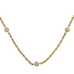 14K Two Tone Gold Diamond Fashion Necklace - 18 inchestwo 