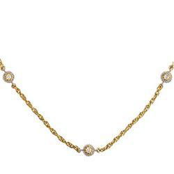 14K Two Tone Gold Diamond Fashion Necklace - 20 inchestwo 