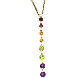 14K Yellow Gold Multi Color & Diamond Necklaceyellow 