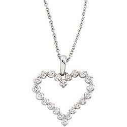 14K White Gold Diamond Heart Necklacewhite 