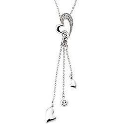 14K White Gold Diamond Heart Necklacewhite 