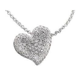 14K White Gold Diamond Heart Necklacewhite 