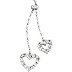 14K White Gold Diamond Heart Necklacewhite 