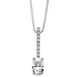 14K White Gold Created Moissanite And Diamond Necklacewhite 