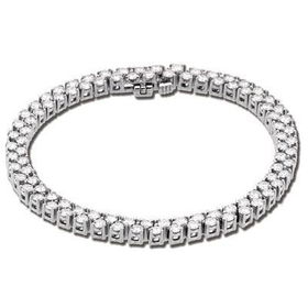 14K White Gold Created Moissanite Braceletwhite 