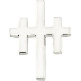 14K White Gold Cross Of Forgiveness Lapel Pinwhite 