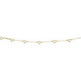 14K Yellow Gold Children's Heart Station Braceletyellow 