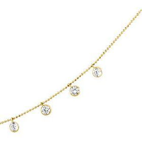 14K Yellow Gold Cubic Zirconia Necklaceyellow 