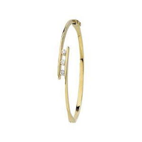 14K Yellow Gold Diamond Bangle Braceletyellow 