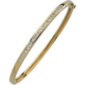 14K Yellow Gold Diamond Bangle Braceletyellow 