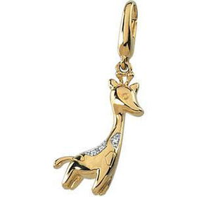 14K Yellow Gold Diamond Giraffe Charmyellow 