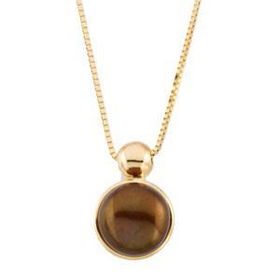 14K Yellow Gold Freshwater Cultured Dyed Chocolate Pearl Necklaceyellow 